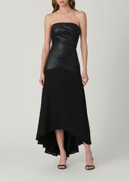Shoshanna Midnight Rustin Faux Leather Dress
