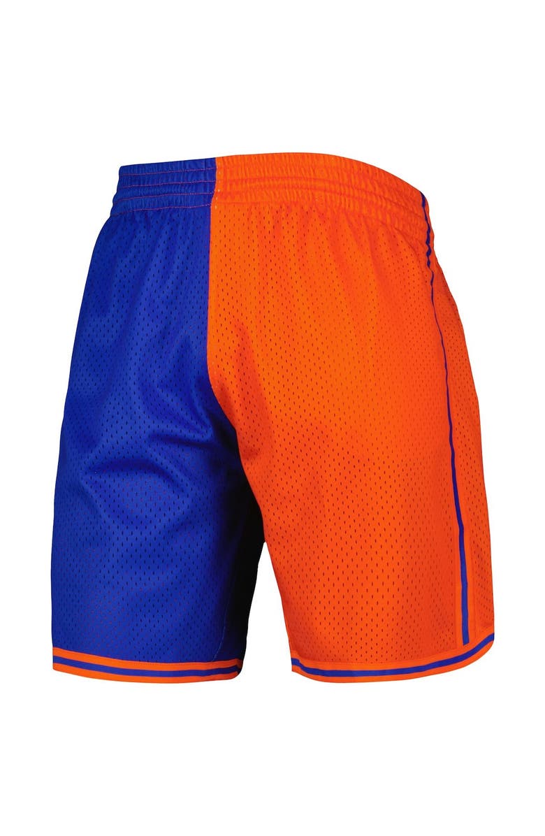Mitchell & Ness Men's Mitchell & Ness Blue/Orange New York Knicks Hardwood Classics 1996 Split Swingman Shorts, Alternate, color, Blue