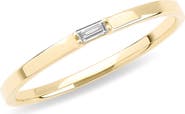 LANA 14K Gold Solo Baguette Diamond Ring
