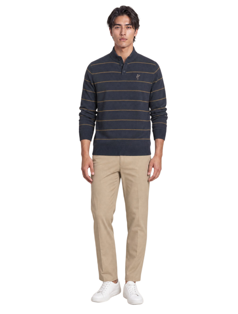 Striped Mockneck Sweater