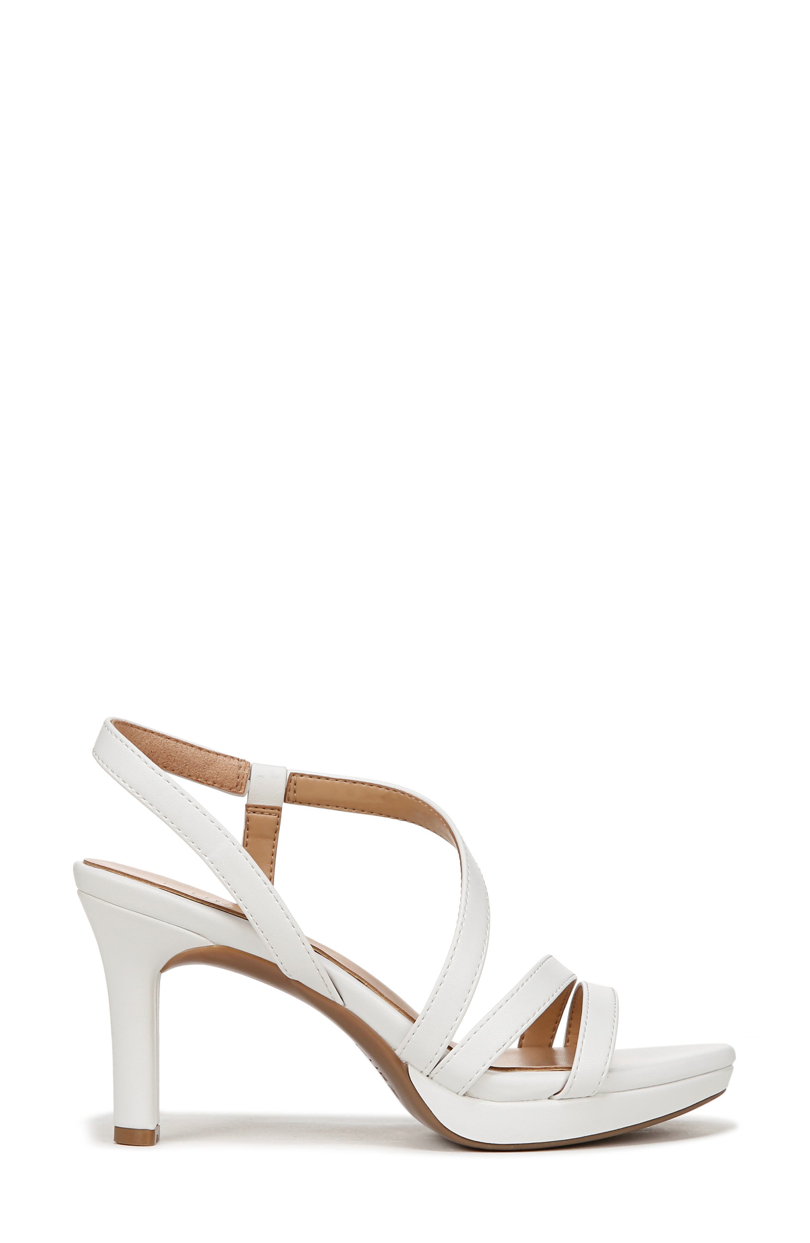 Naturalizer Brenta Strappy Sandal (Women) - Multiple Widths Available, Alternate, color, White Faux Leather