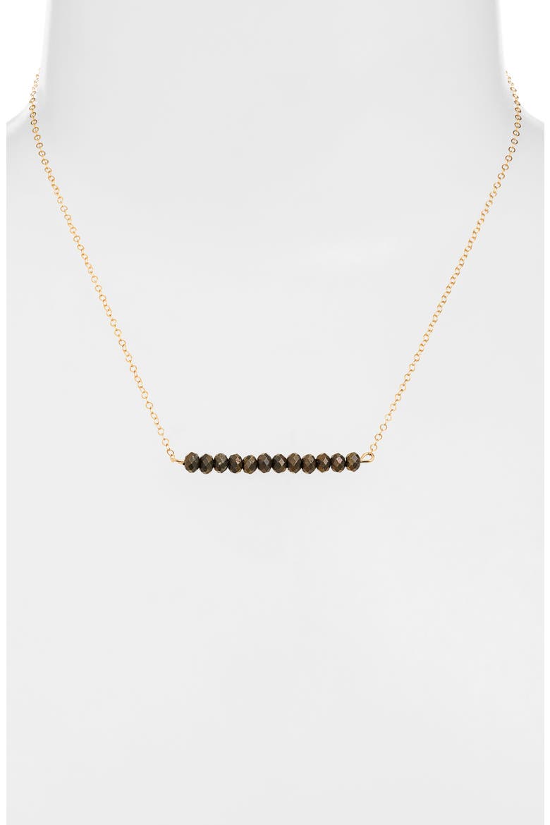 Etyre Pyrite Bar Necklace, Alternate, color, PYRITE