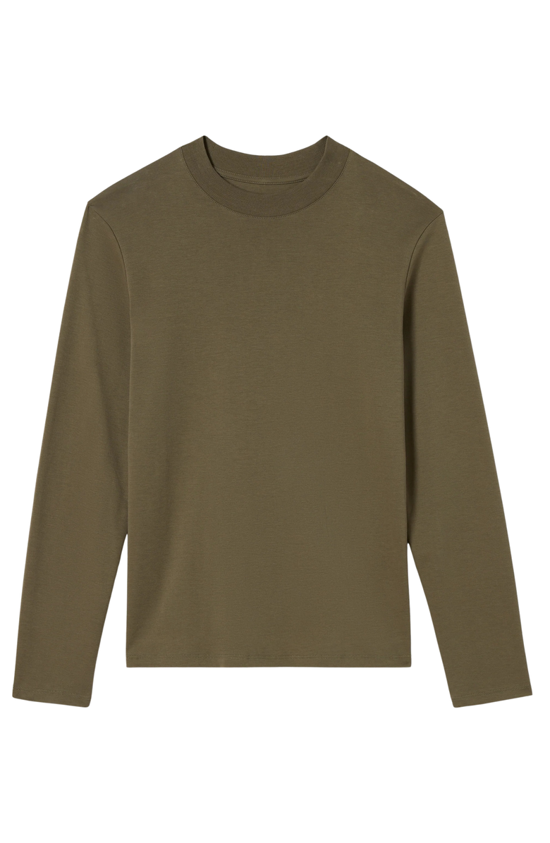 M.M.LaFleur Raquel Organic Pima Cotton Long-Sleeve Tee, Alternate, color, Caraway