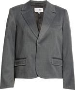 MM6 Maison Margiela Raw Edge Single Breasted Stretch Gabardine Blazer