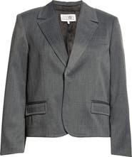 MM6 Maison Margiela Raw Edge Single Breasted Stretch Gabardine Blazer
