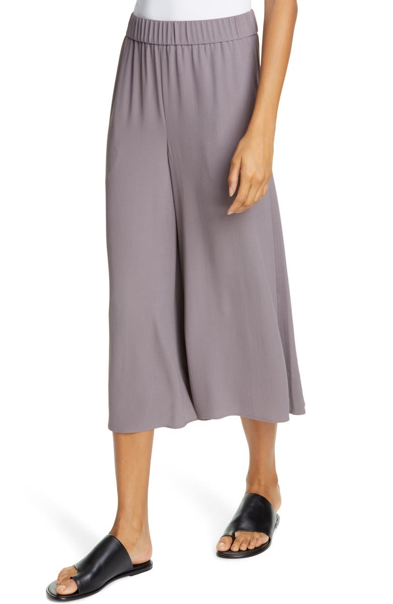 Eileen Fisher Wide Leg Crop Silk Pants, Alternate, color,