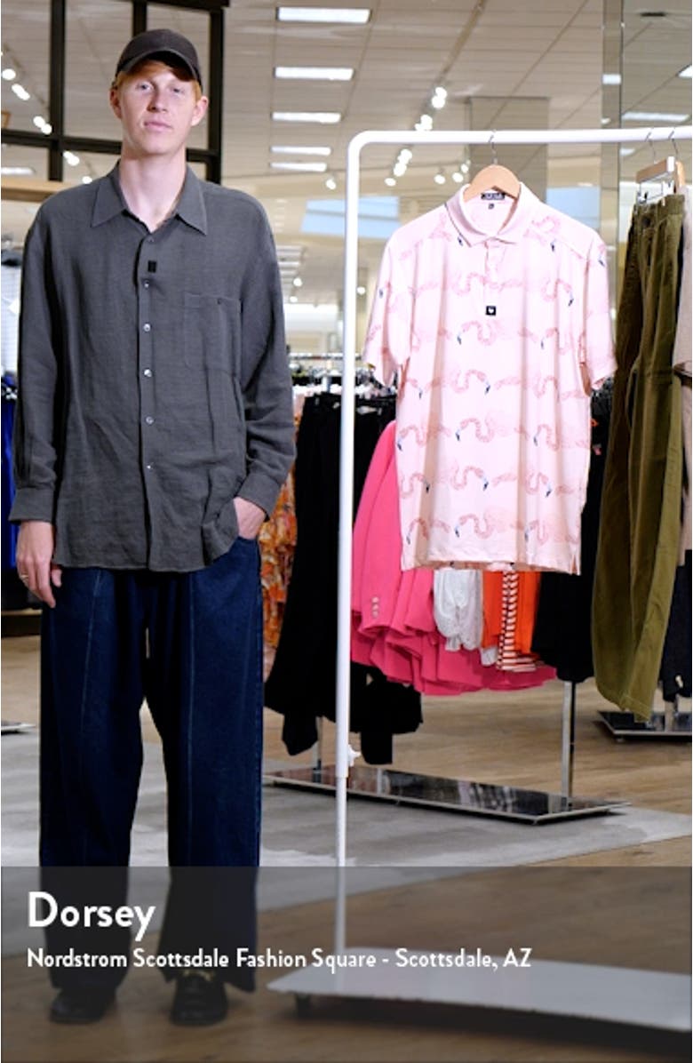 Pinky Promise Flamingo Print Performance Golf Polo, sales video thumbnail