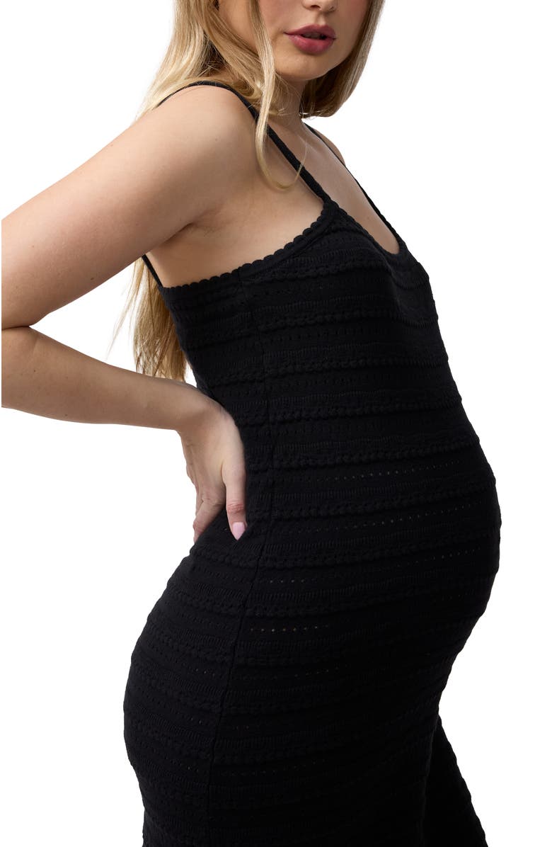 Ingrid & Isabel Textured Body Con Sweater Dress, Alternate, color, Black