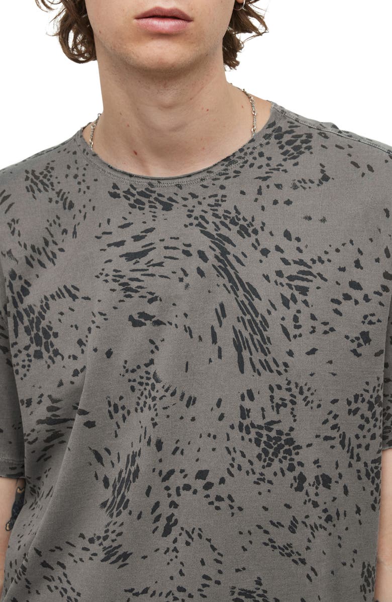 John Varvatos Hester Swirling Cheetah Print T-Shirt, Alternate, color, 