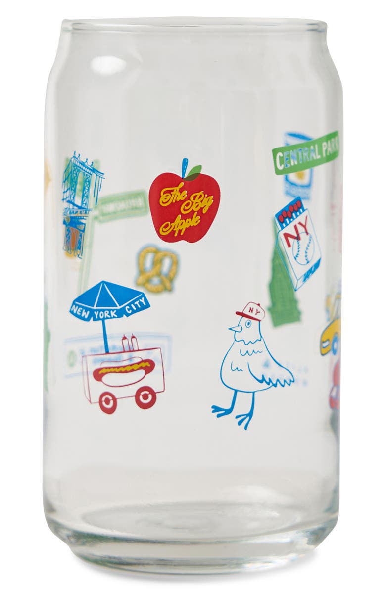 Alice & Wonder New York Icon Glass, Main, color, Clear / Colorful Icons