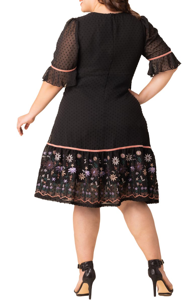 Kiyonna Mesmerizing Embroidered Cocktail Dress, Alternate, color, Wildflowers