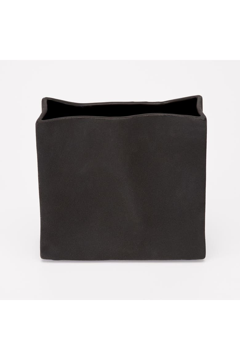 Rue Wide Vase, Alternate, color, Raw Noir