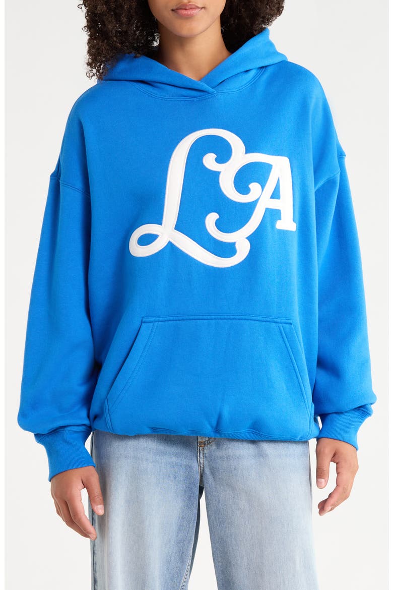 LA Cotton Blend Hoodie, Main, color, BLUE