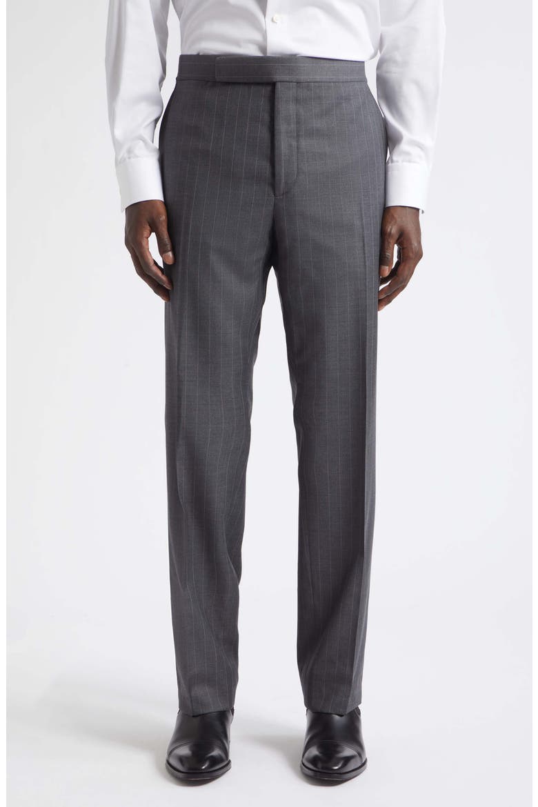 Grey Pinstripe Wool Suit, Alternate, color, GREY