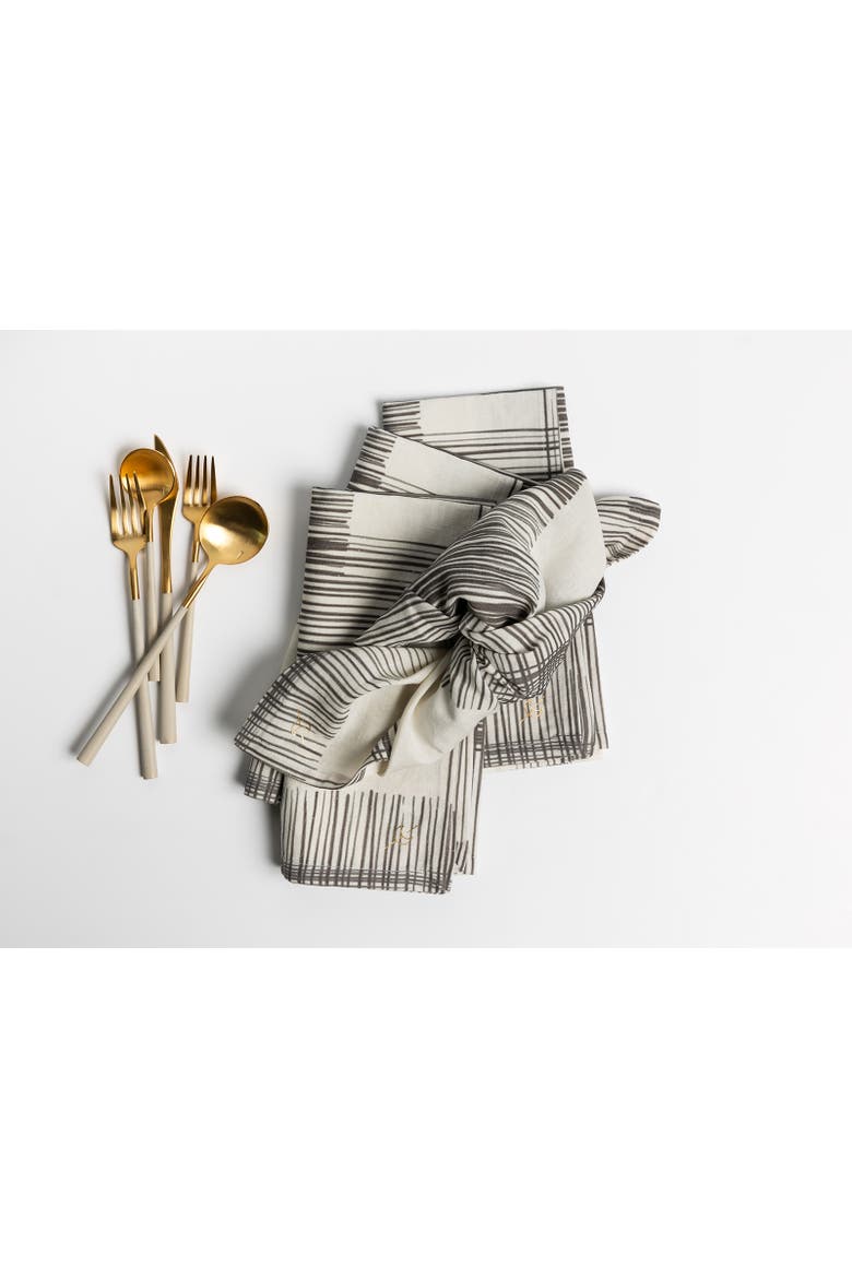 Hard Rock Napkins Set of Four, Alternate, color, Grey & Black