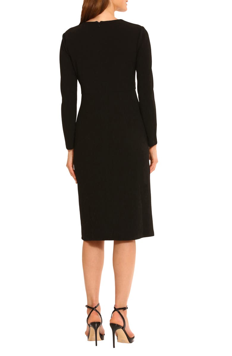 Maggy London V-Neck Long Sleeve Midi Dress, Alternate, color, 