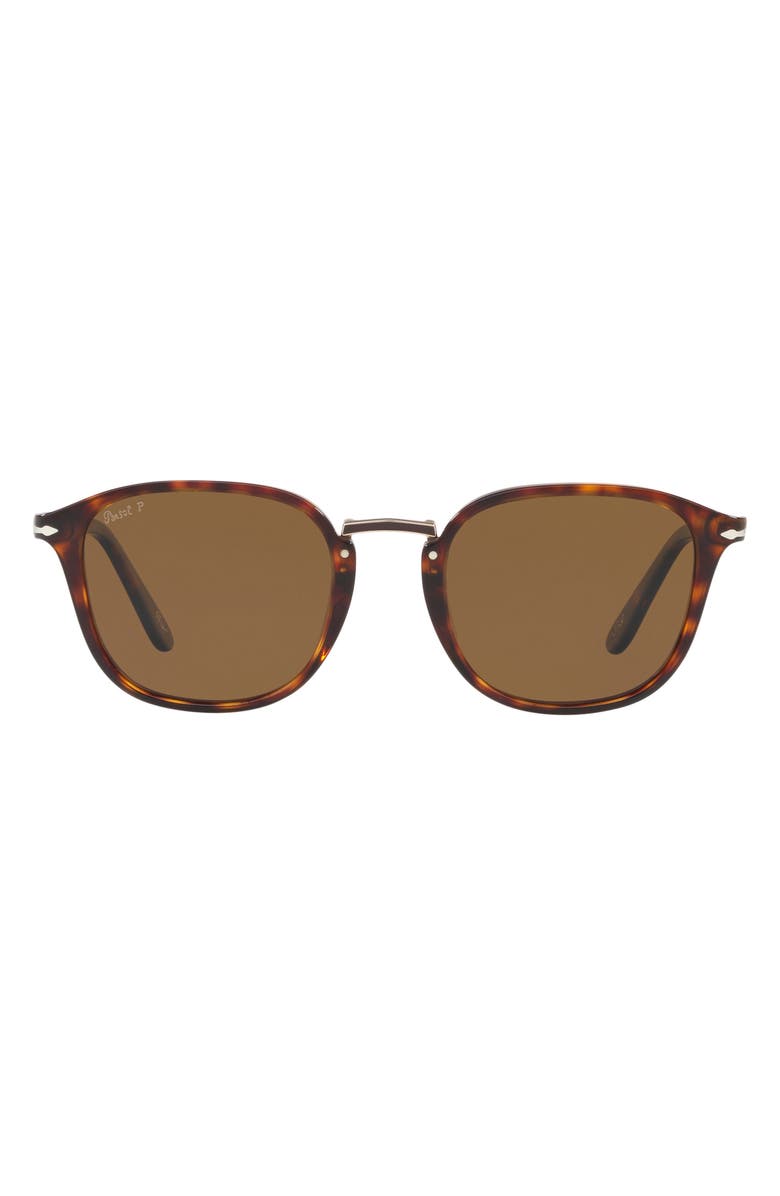 Persol 53mm Polarized Phantos Sunglasses, Main, color, Green Tort