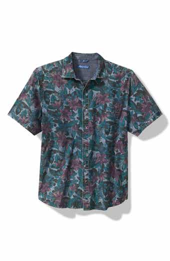 Blue Bay Gardens Cotton Denim Button-Up Shirt