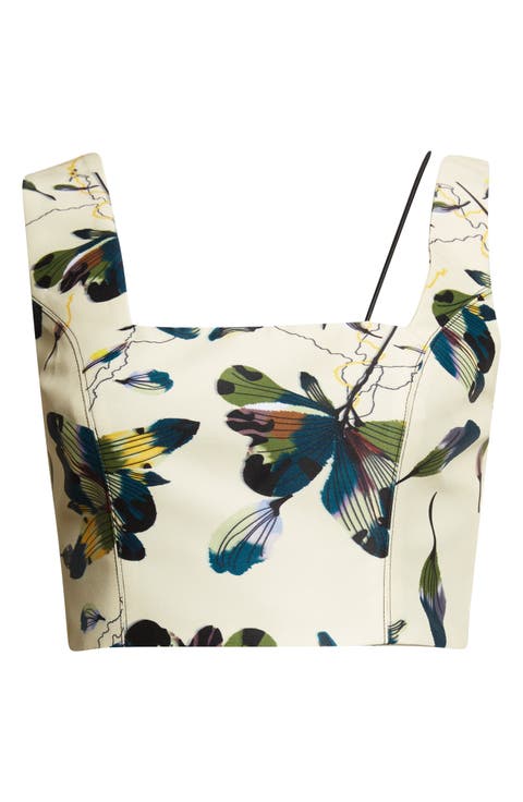 Carda Abstract Floral Crop Top