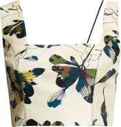 ISRAELLA KOBLA Carda Abstract Floral Crop Top