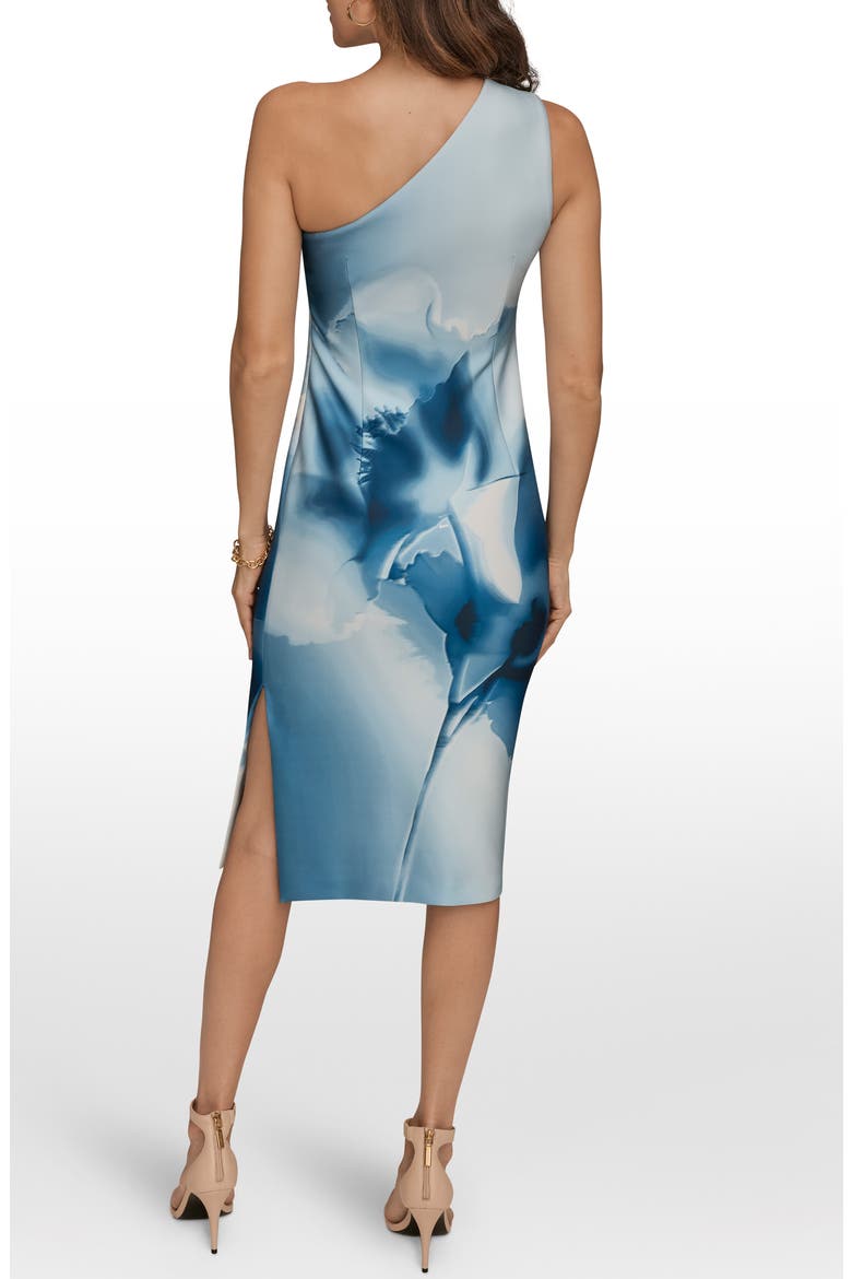 One Shoulder Midi Dress, Alternate, color, WASHED INDGO