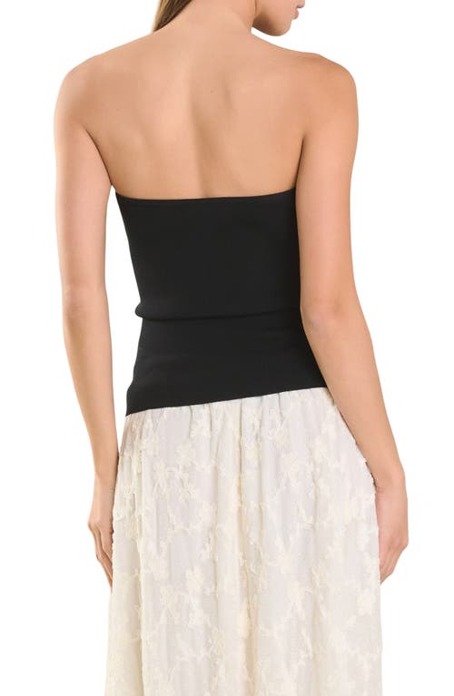 Endless Rose Strapless Knit Top In Black