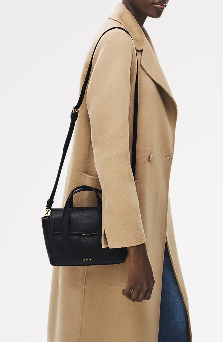 Radley Mayfair Lane Small Flapover Satchel Bag, Alternate, color, Black