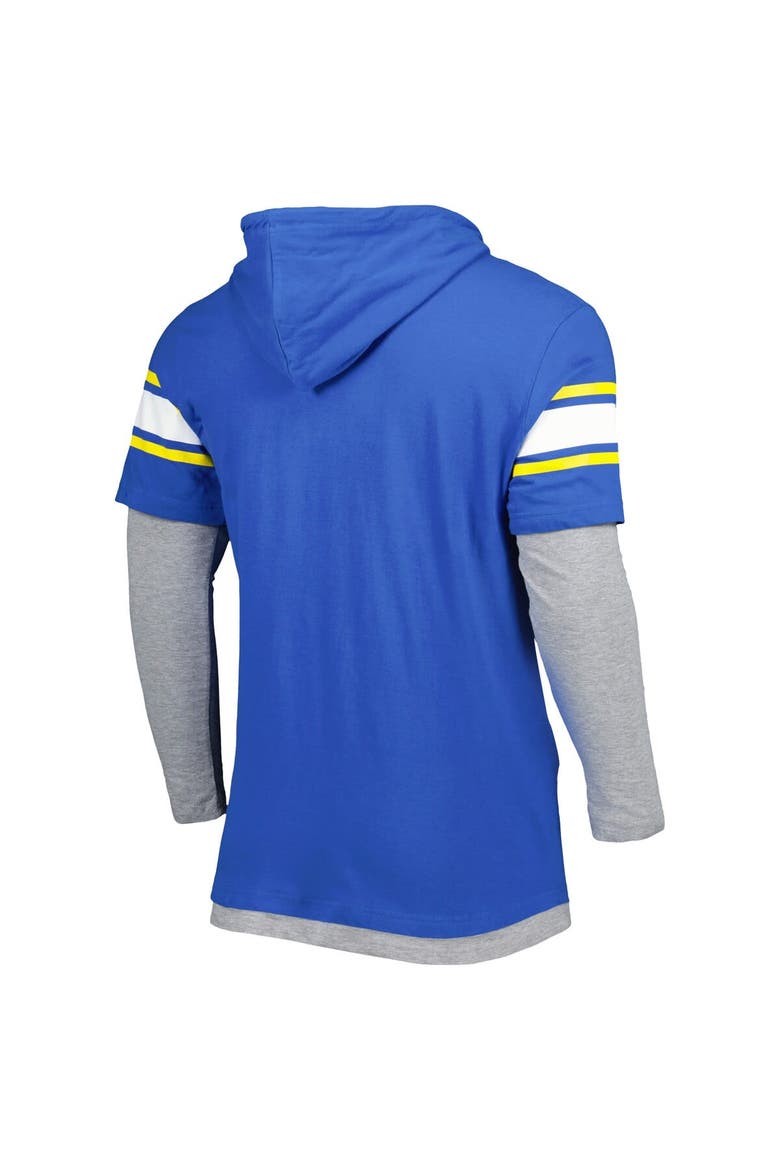 Men's New Era Royal Los Angeles Rams Long Sleeve Hoodie T-Shirt, Alternate, color, Royal