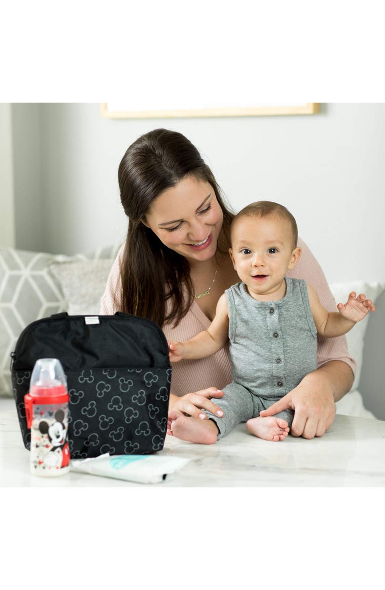 J.L. Childress MaxiCOOL 4 Bottle Breastmilk Insulated Leakproof Cooler, Alternate, color, Mickey Black