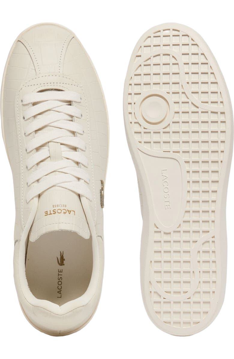 Lacoste Baseshot Croc Debossed Low Top Sneaker, Alternate, color, Off White/ Off White
