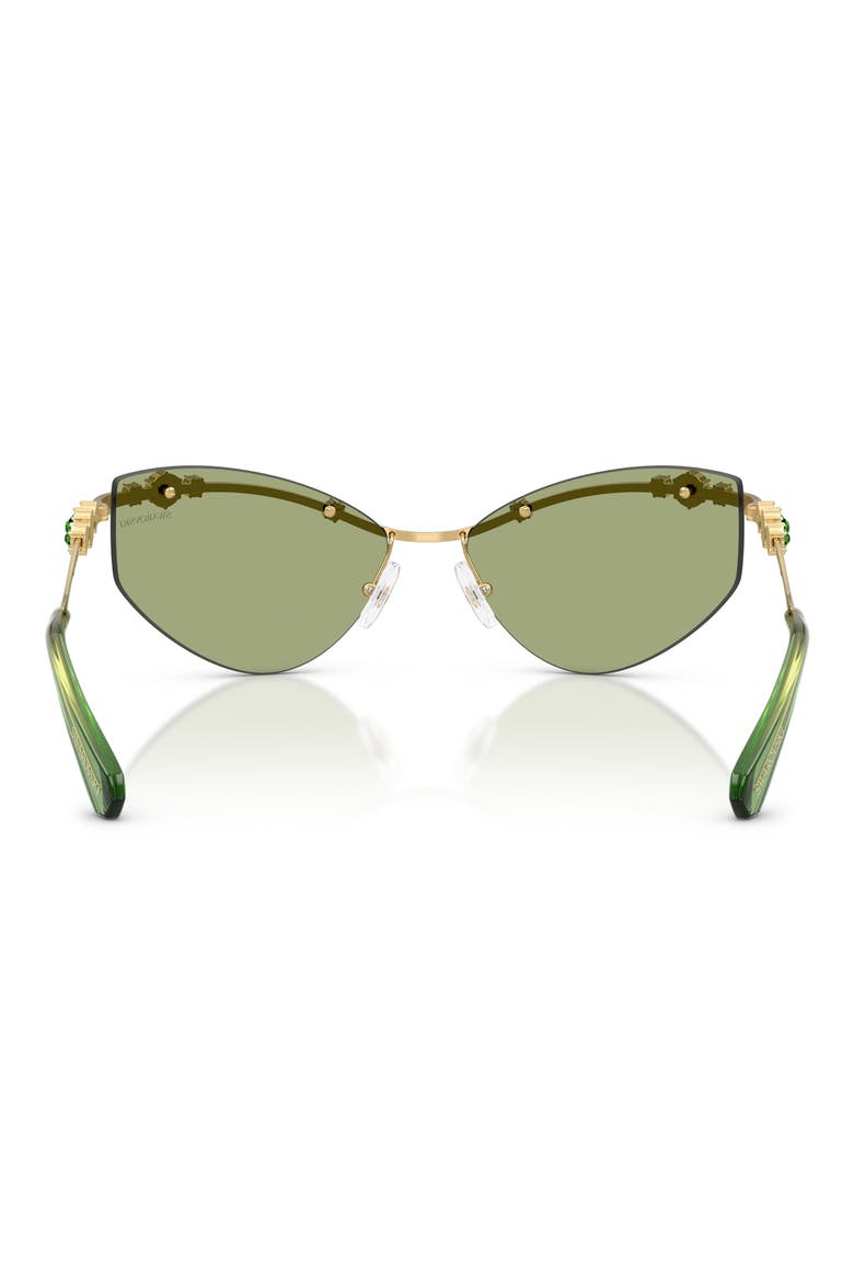 61mm Irregular Sunglasses, Alternate, color, GOLD / GREEN