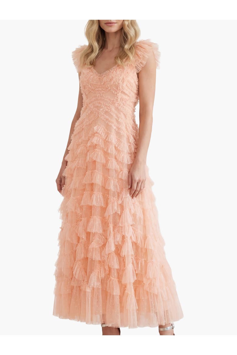 Lola Backless Ballerina Dress, Main, color, Apricot Blush