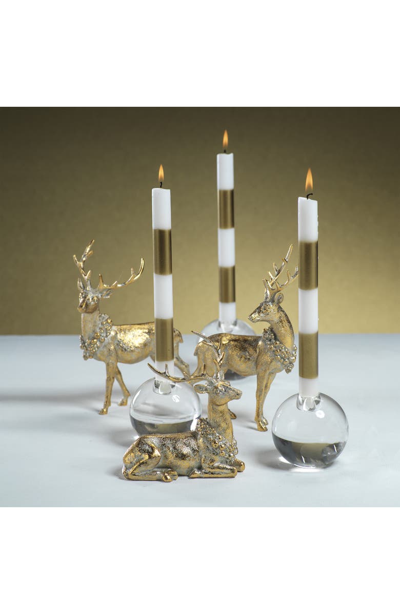 Zodax Set of 3 Decorative Reindeer Figurines, Alternate, color, Gold