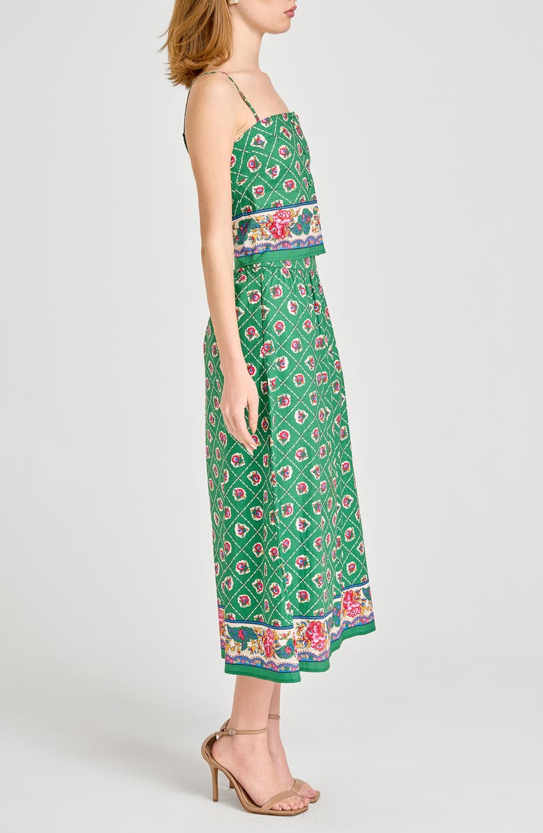 WAYF Josefina Cotton Blend Skirt, Alternate, color, Green Scarf