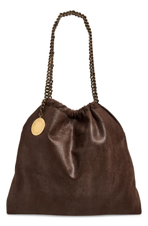 Medium Falabella Drawstring Faux Suede Shoulder Bag