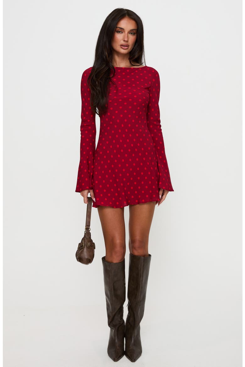 Good Graces Long Sleeve Minidress, Alternate, color, RED