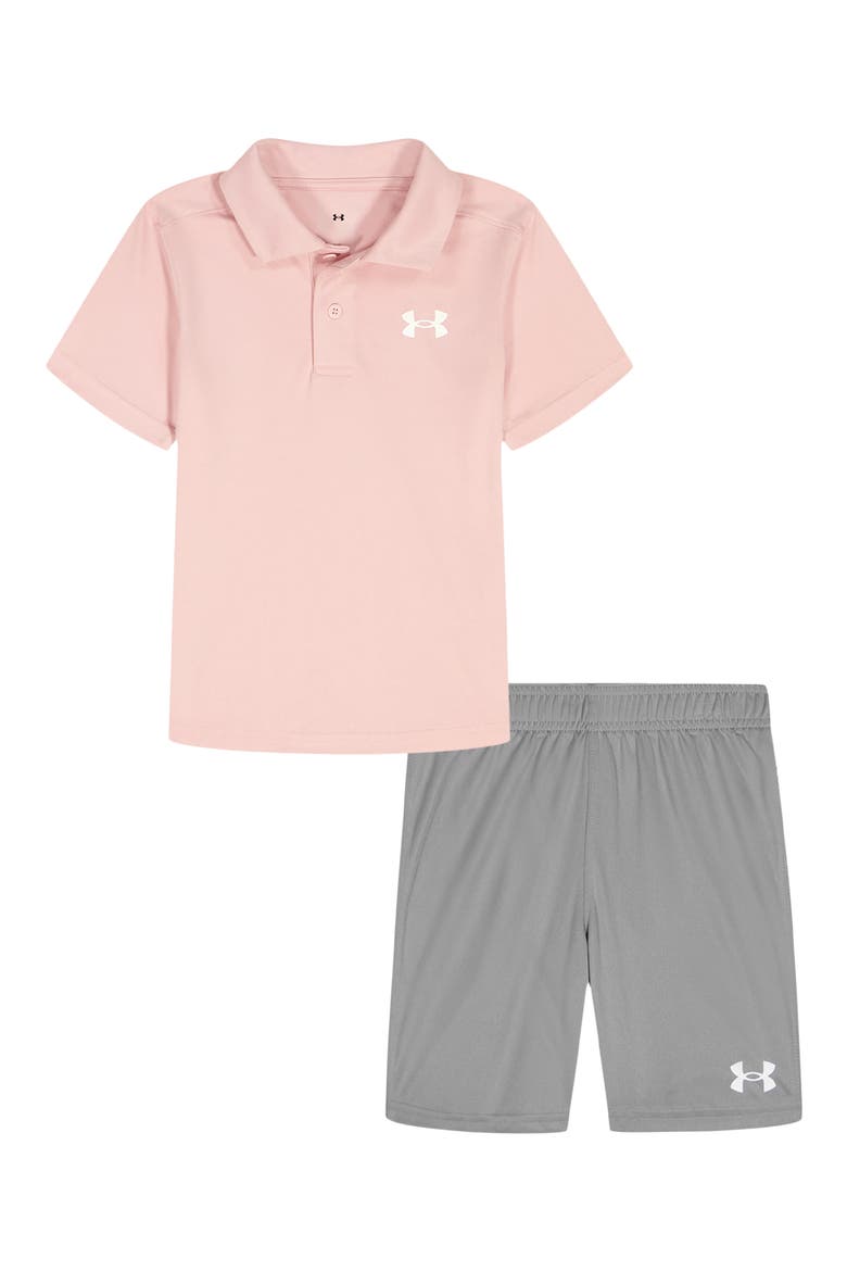 Kids' Polo & Shorts Set, Main, color, PRIME PINK