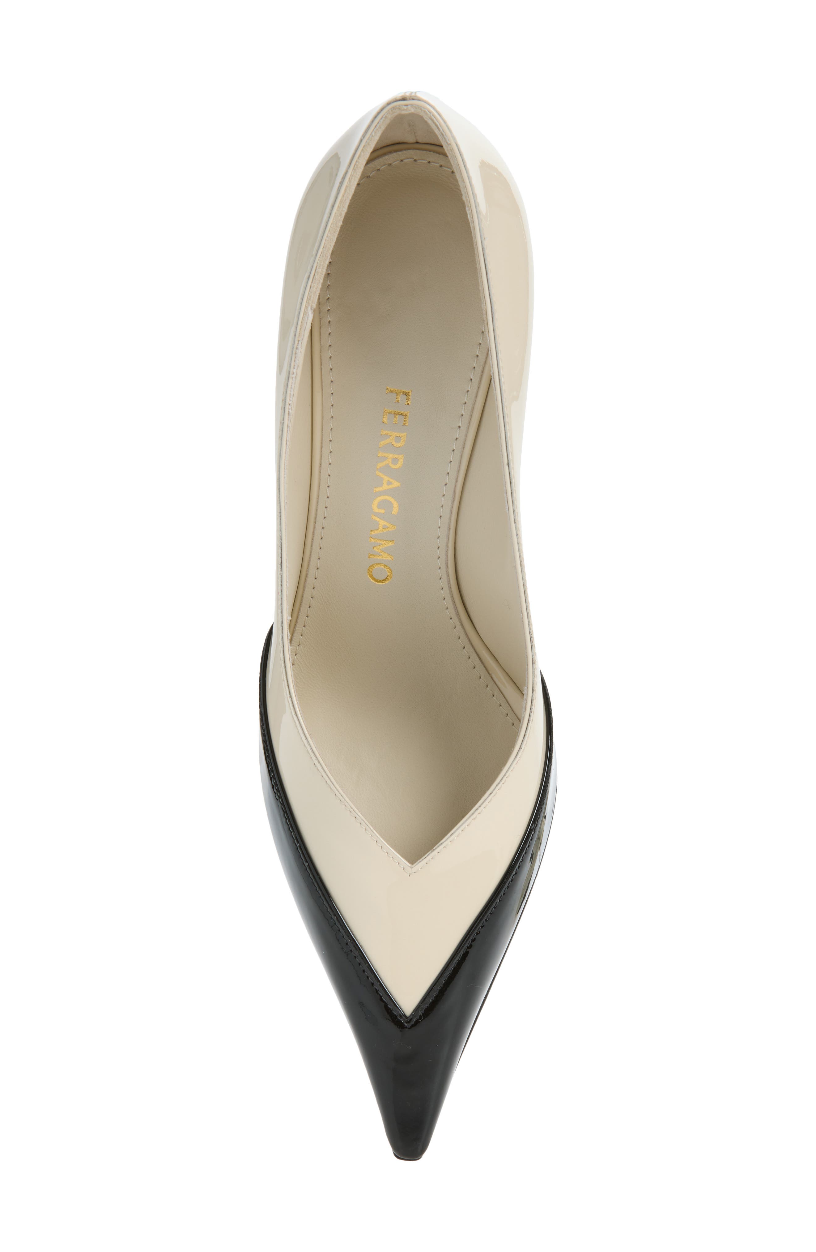Yasmin Two-Tone Pointed Toe Pump, Alternate, color, MASCARPONE NERO