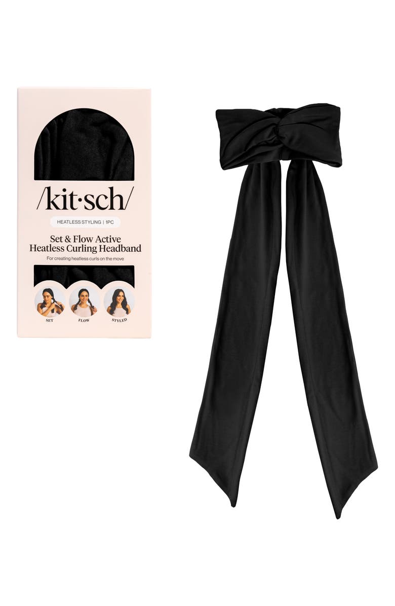 Kitsch Set & Flow Heatless Curling Headband, Main, color, Black