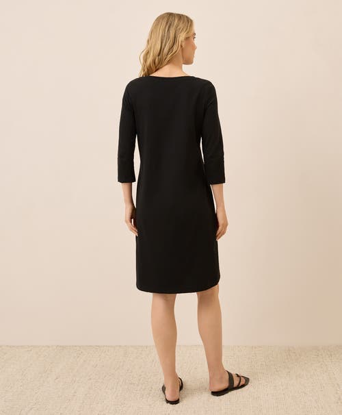 Pact Organic Cotton Softspun Boat Neck Dress In Black