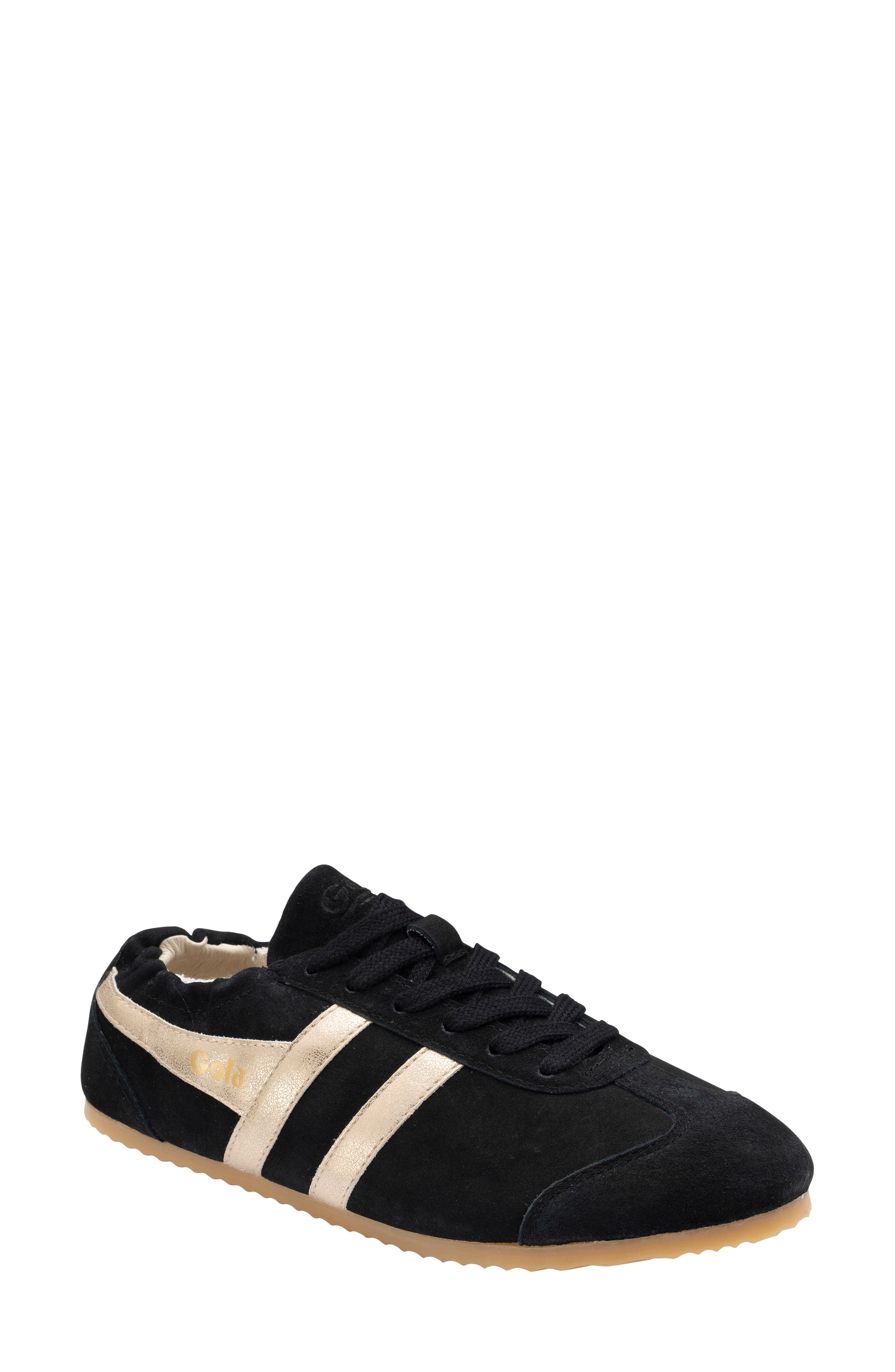 Aurora Leather Sneaker, Main, color, BLACK/ GOLD