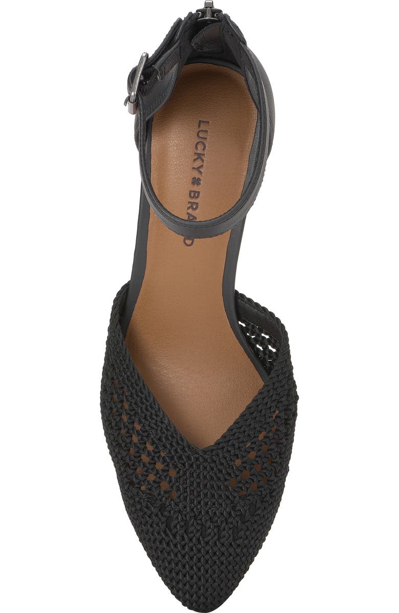 Lucky Brand Myloni Pointed Toe Pump, Alternate, color, Black/ Black Knshll