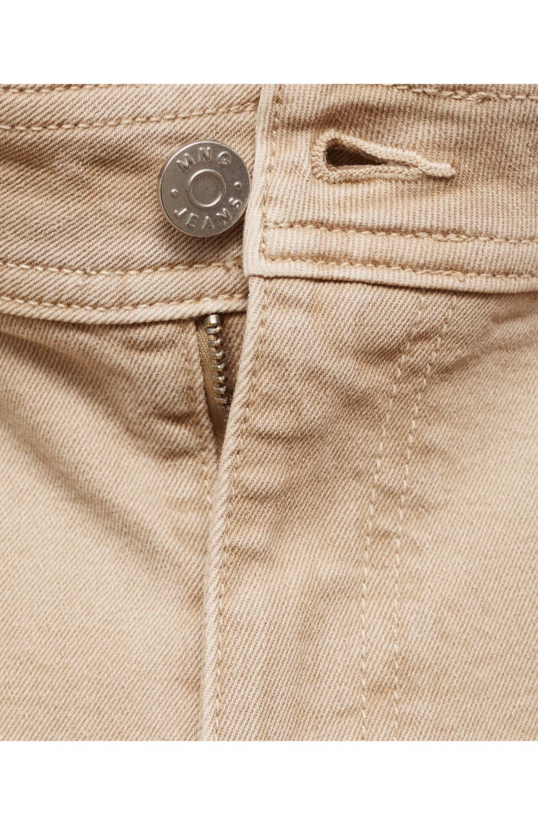 MANGO Catherin Raw Hem High Waist Culotte Jeans, Alternate, color, Sand