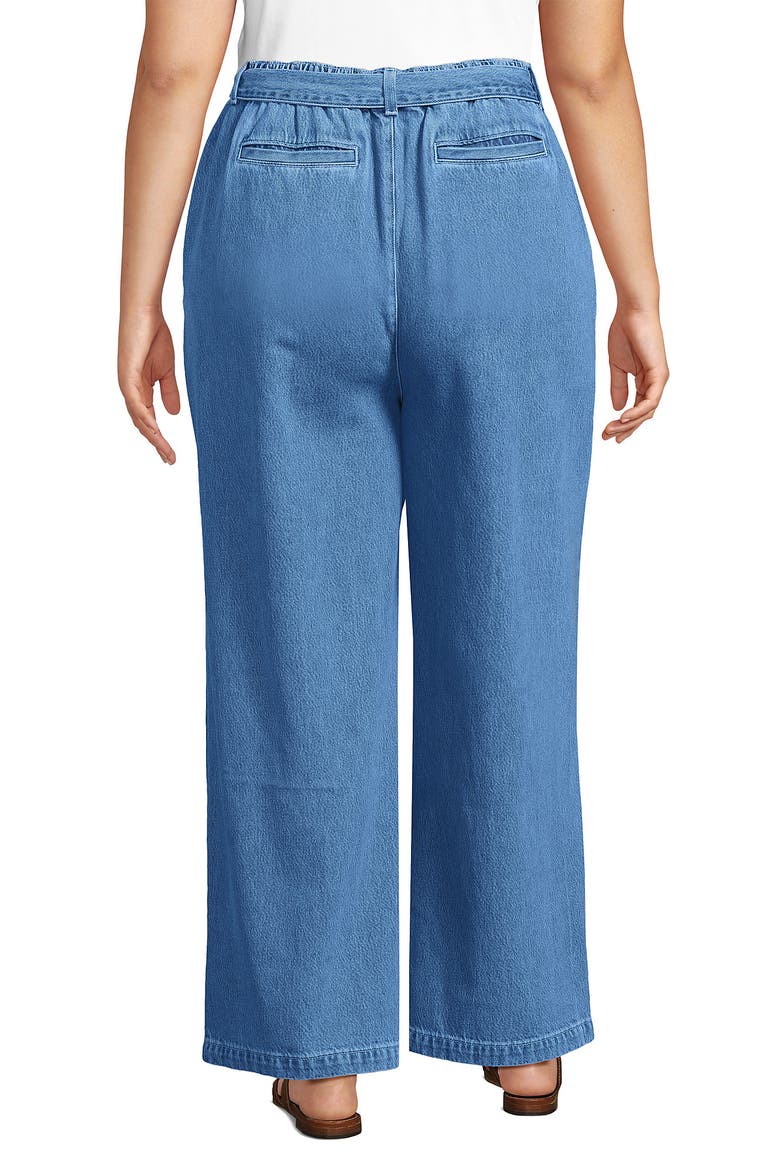 High Ridge Twill Pull On Pleated Wide Leg Pants, Alternate, color, Hutton Blue Wash