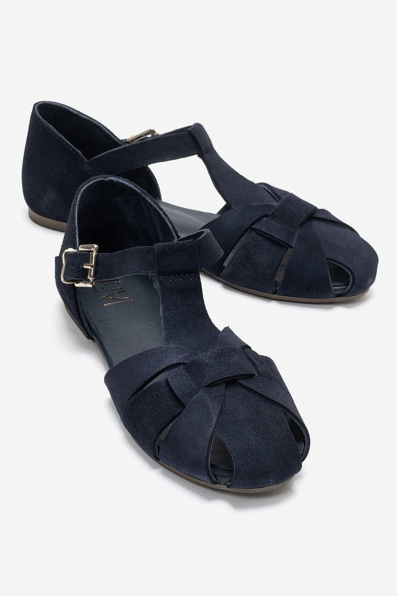 Falina Leather Sandal, Main, color, Navy Suede