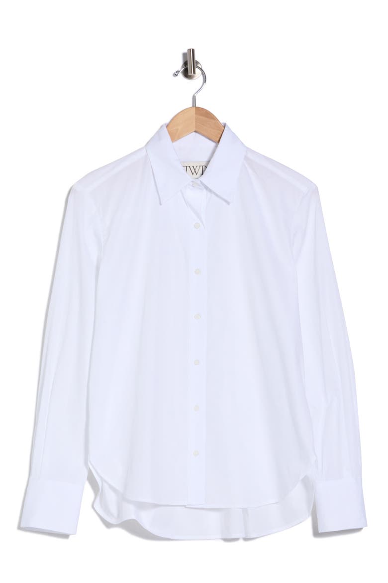 Possetti Cotton Button-Up Shirt, Main, color, WHITE