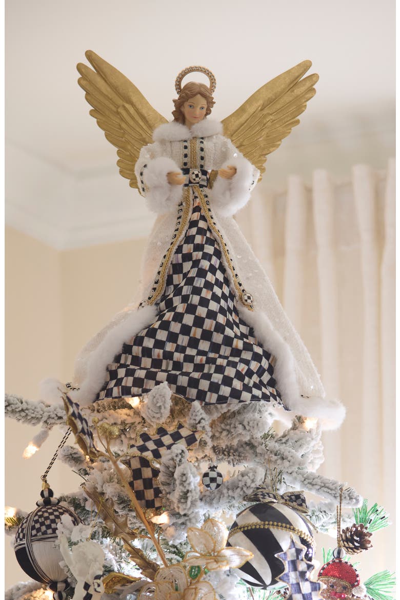 Courtly Check Noel Angel Tree Topper, Alternate, color, COURTLY