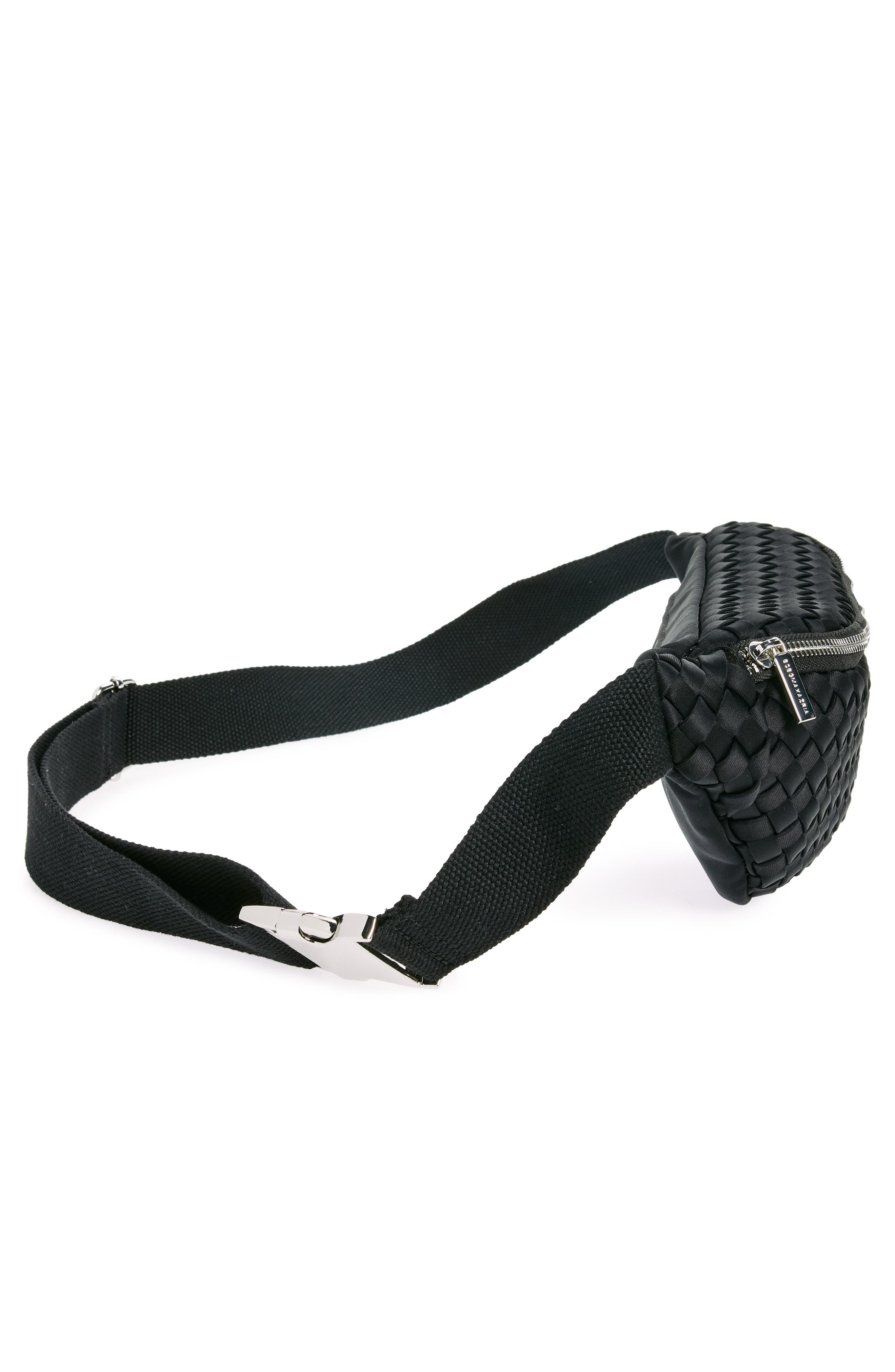 BCBG Quilted Belt Bag, Alternate, color, Black