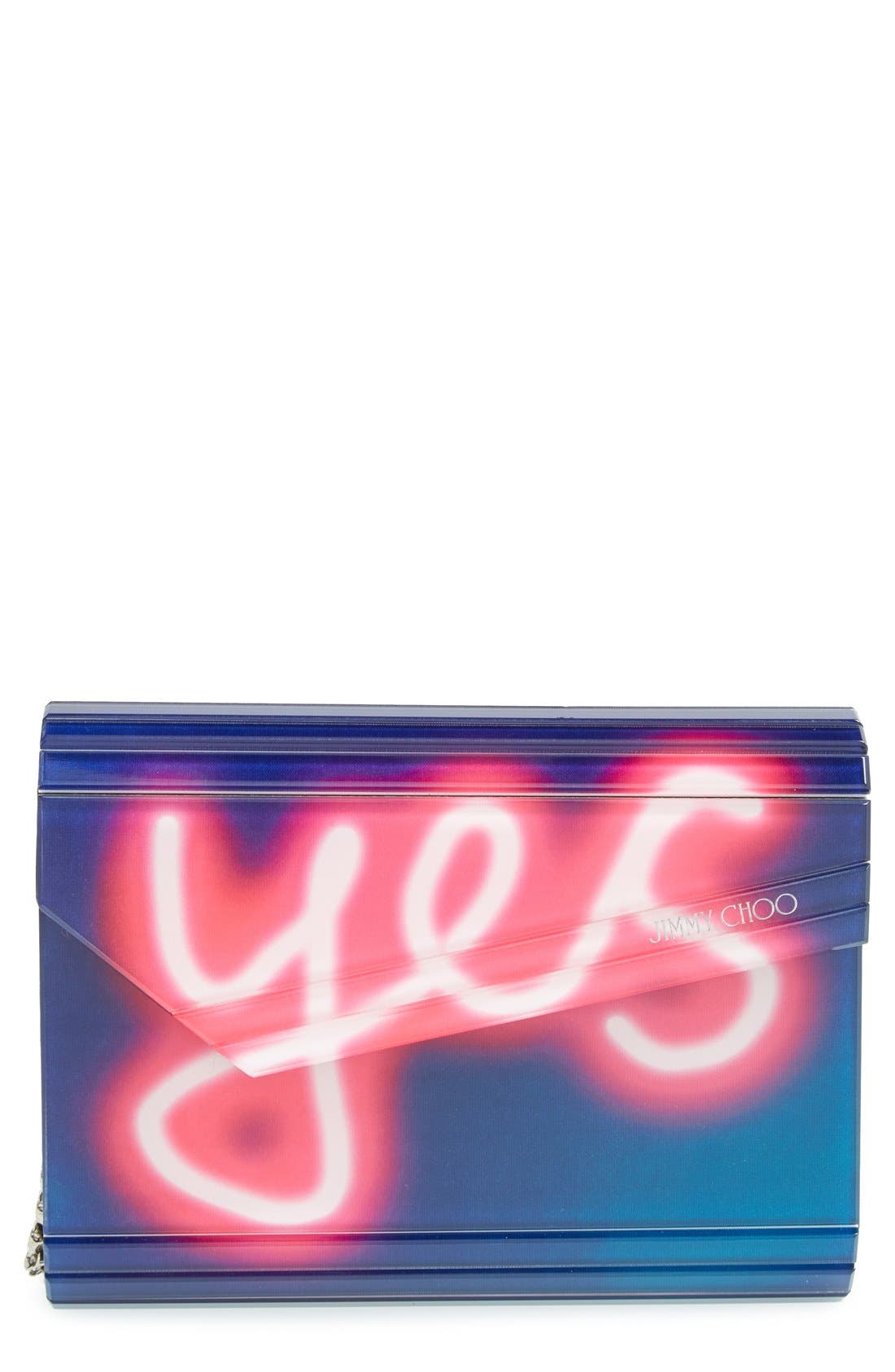 Jimmy Choo 'Candy' Clutch, Main, color, 
