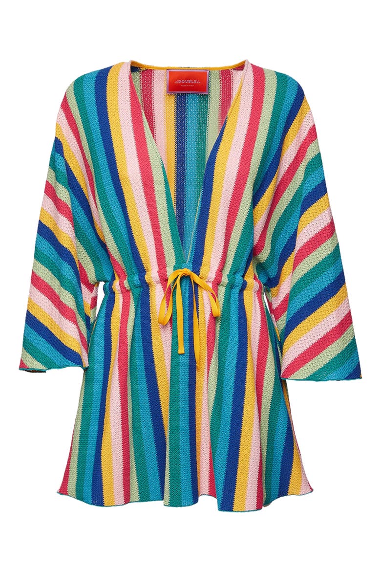 Costiera Mini Dress Multicolor Turquoise, Alternate, color, Multicolor Turquoise